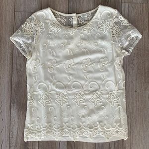 Forever 21 Lace Top with Button Back